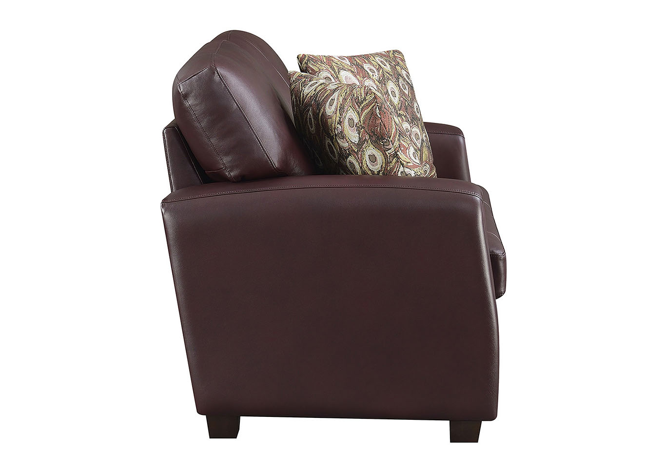 Stephanie Burgundy Leather Match Stationary Loveseat,Taba Home Furnishings